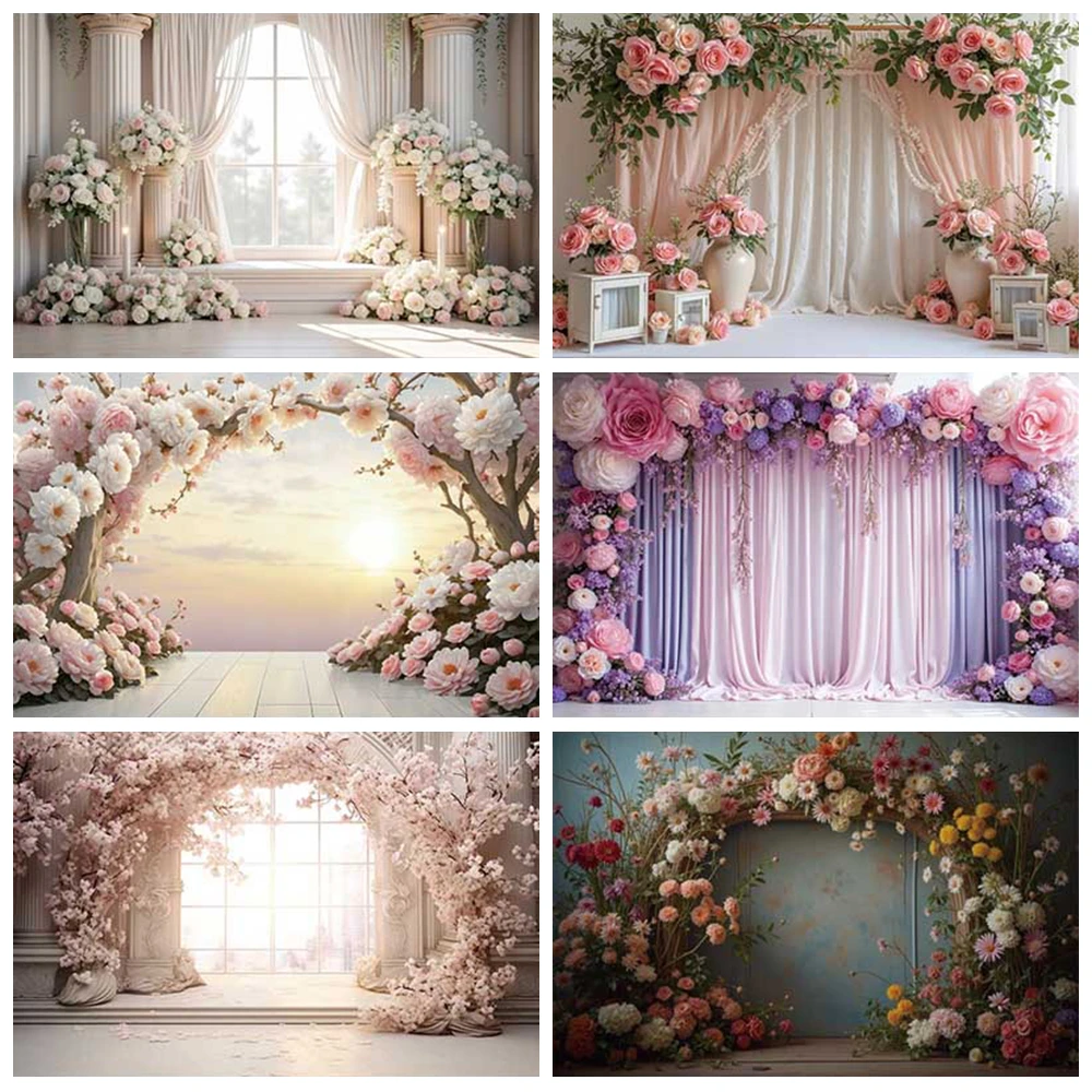 

Photography Background White Boho Floral Arch Wall Adult Birthday Wedding Maternity Portrait Decor Backdrop Photo Studi