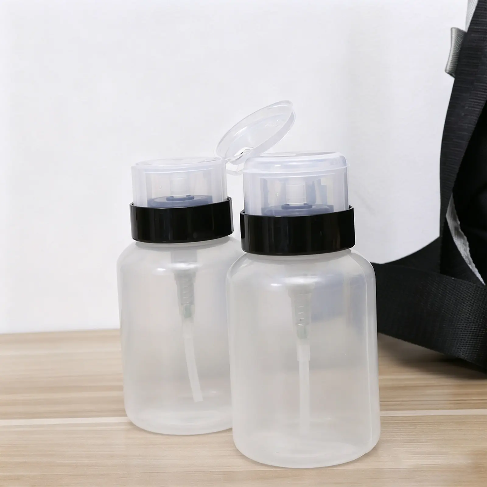 Nail Polish Remover Pump Bottles 250ml 6 Pack Reusable Press Dispensers for Alcohol Makeup Liquids