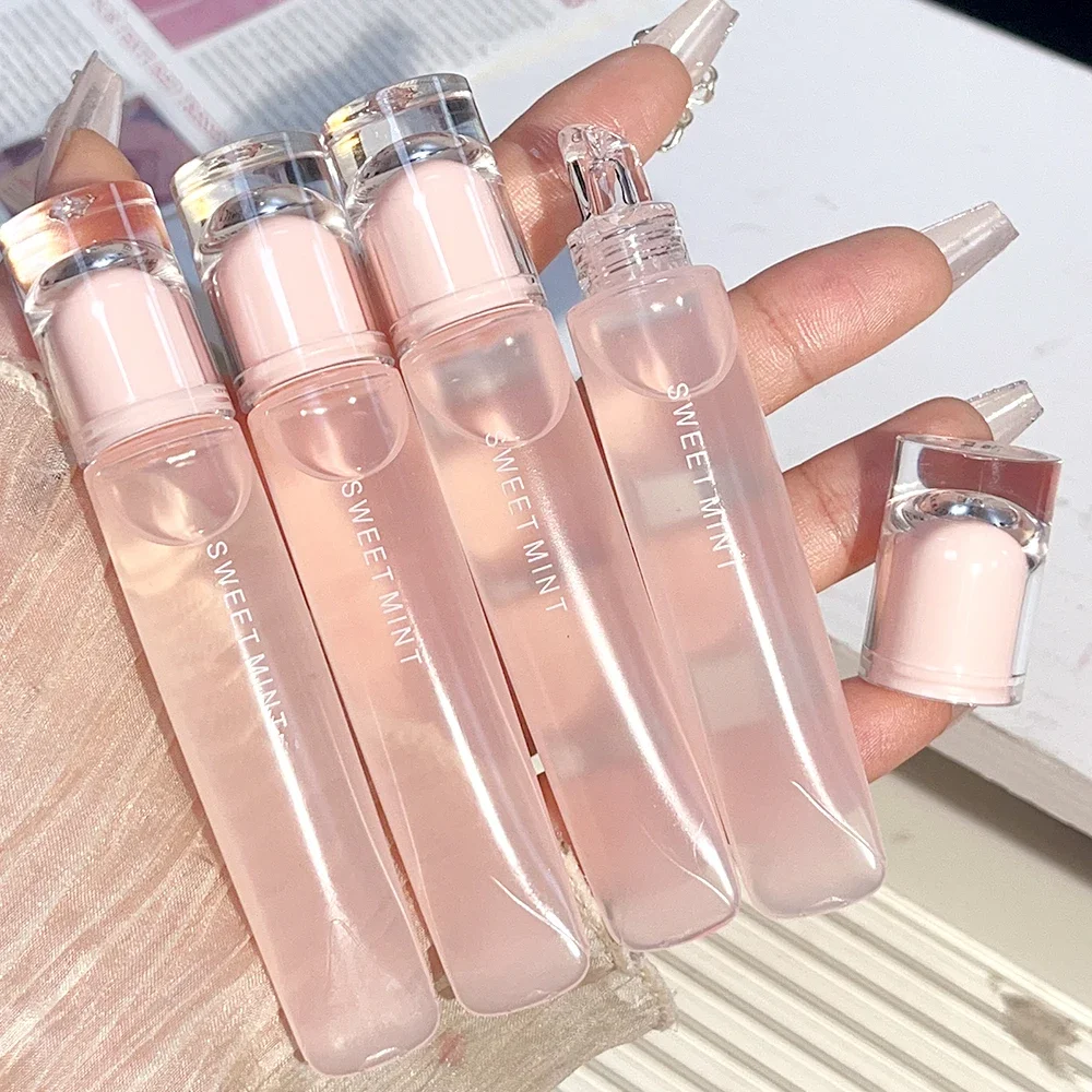 โปร่งใส Plumping Lip Balm กระจกน้ําแก้ว Liquid Lip GLOSS Moisturizing Hydrating Jelly Plump LIPS แต่งหน้าเครื่องสําอาง