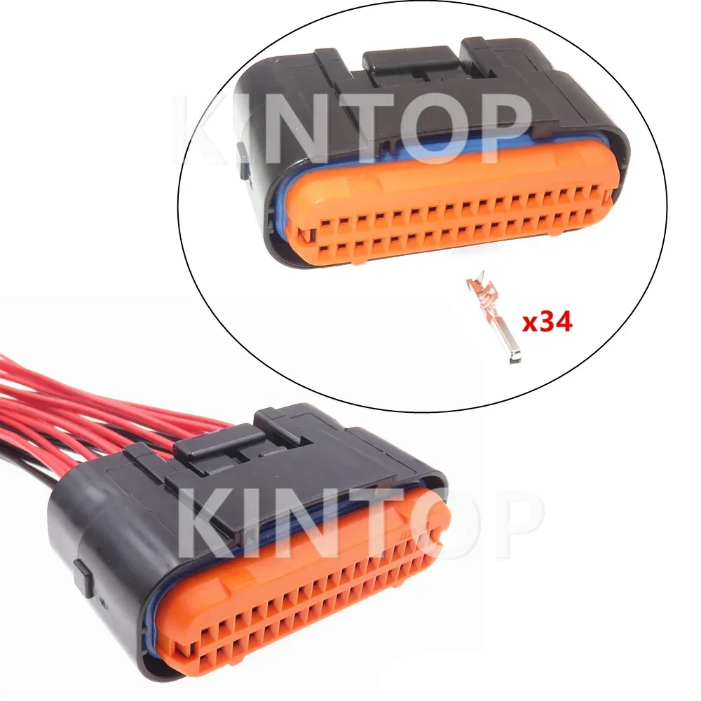 

1 Set 34 Pins AC Assembly Car Computer Socket System Wiring Socket MX23A34XF1 MX23A34SF1 MX23A34NF1 Auto ECU Connector With Wire