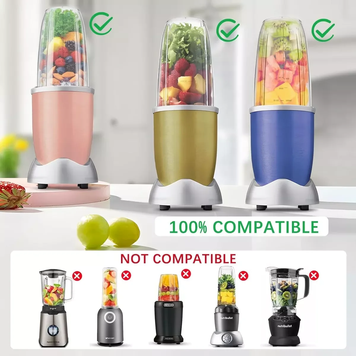 Blender Blade for NutriBullet 600w/900w Pro Gasket Shock Pad and Gear Replacement Parts