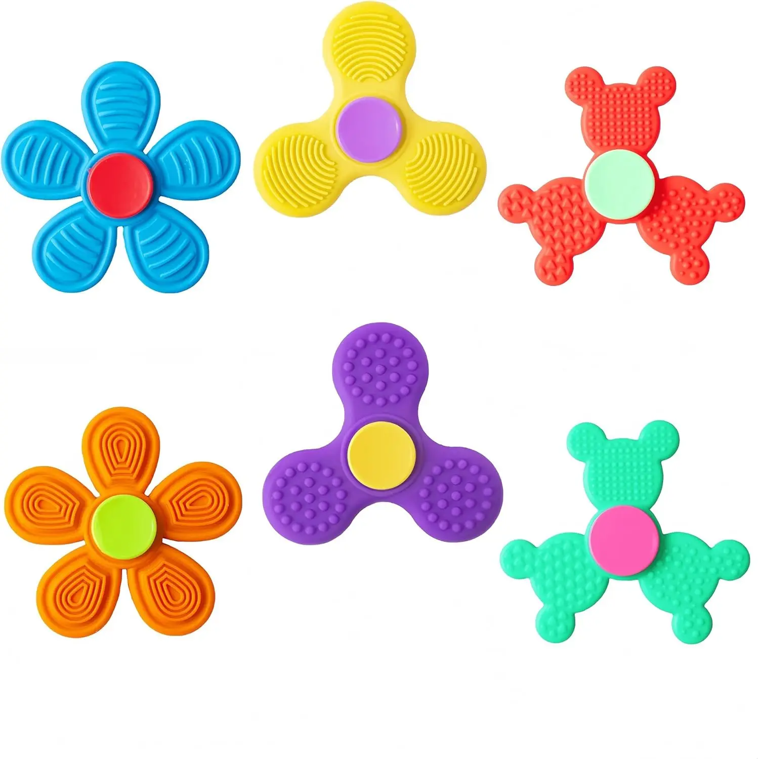 

Набор из 6 силиконовых сенсорных спиннеров, бесшумные игрушки для снятия стресса для детей и взрослых, призы для классных комнат