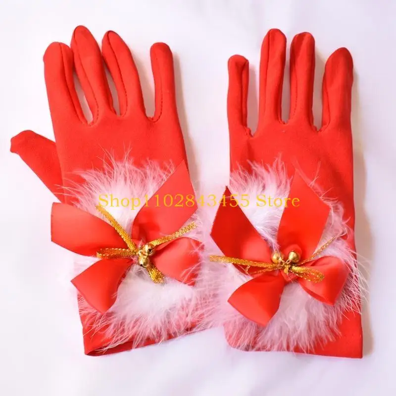 49MC Christmas Gloves Christmas Suit with Gloves Stretch Milk Silk