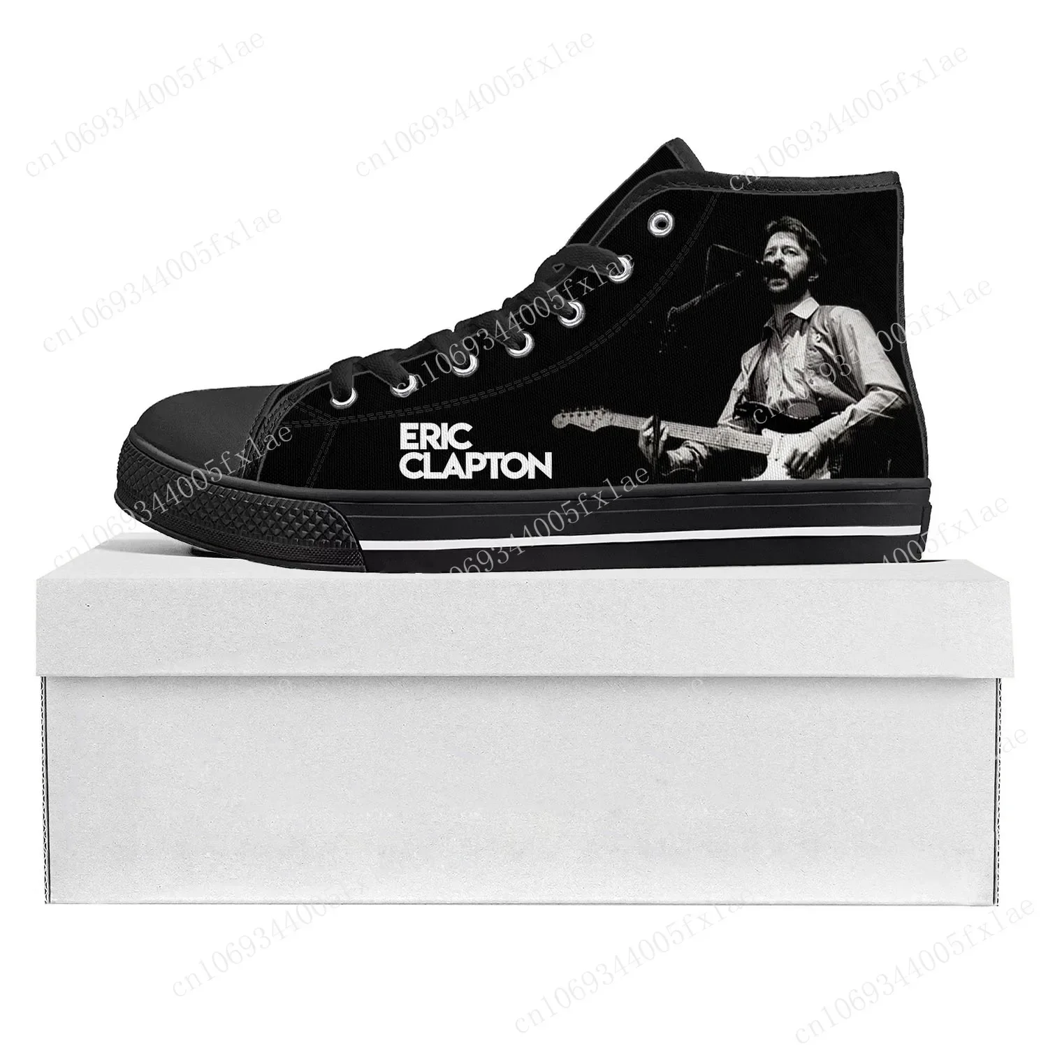 Eric Clapton Musicista rock Chitarra Sneakers alte di alta qualità Uomo Donna Adolescente Sneaker in tela Coppia scarpa Scarpa personalizzata