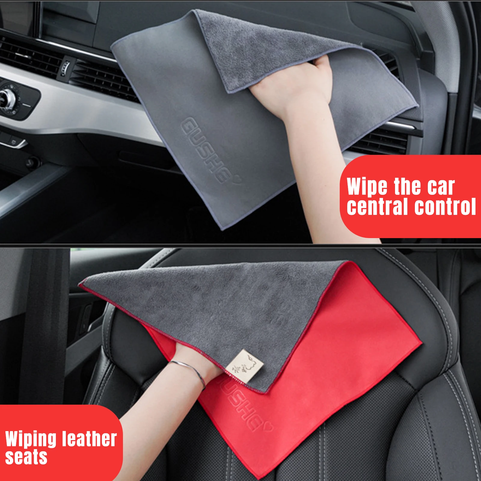 Serviette de séchage de voiture Super absorbante, velours de corail, chiffon de nettoyage de voiture Double face, serviette automobile polyvalente, accessoires de voiture