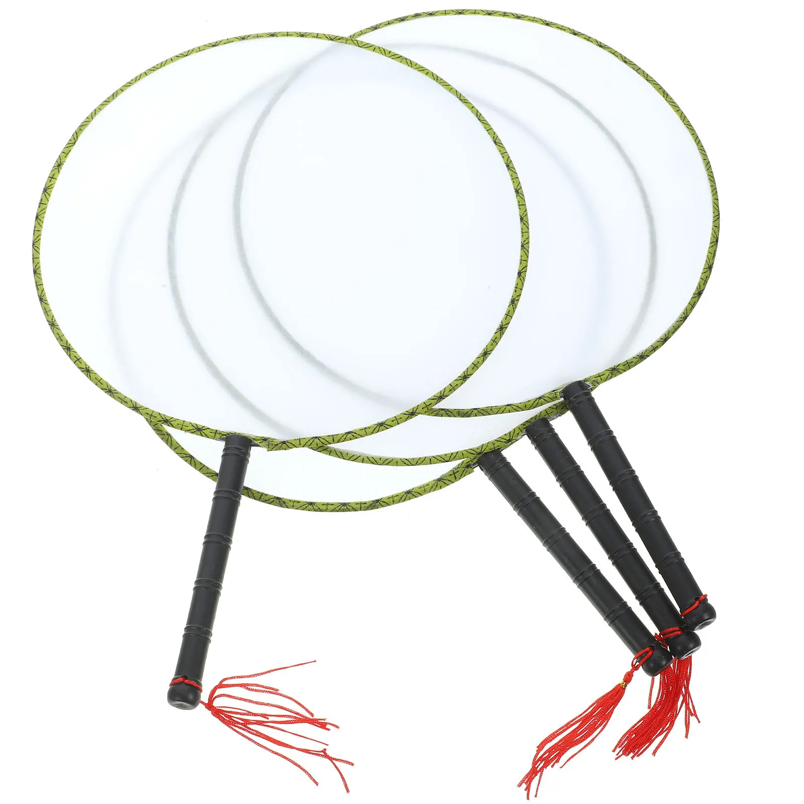 4Pcs Blank Children's Drawing Fan Spun Silk Portable DIY Painting Fan Art Craft Supplies Gift for Kids Hand Eye Coordination