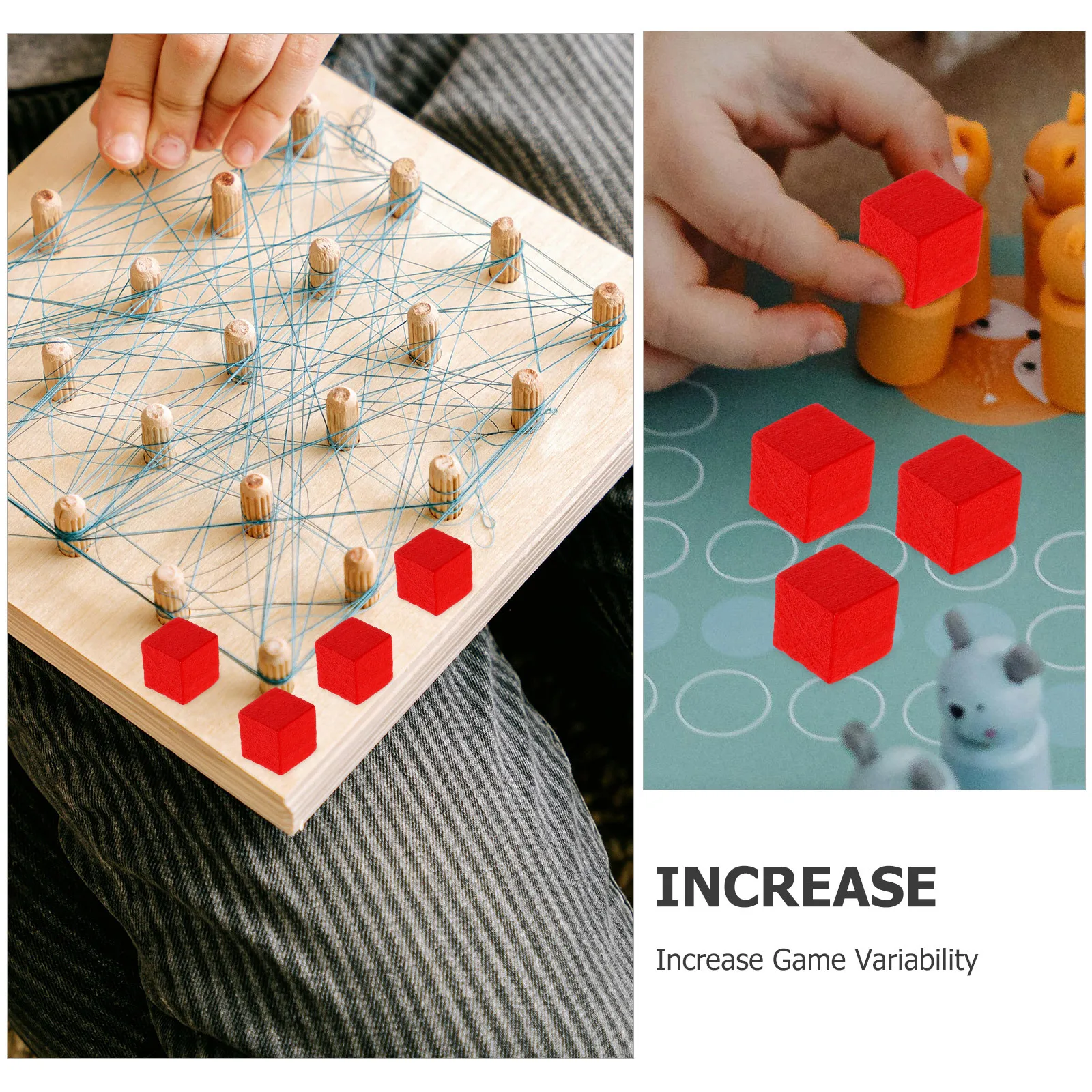 50pcs Wooden Chess Small Square Wood Game Pieces For Board Games Math Teaching Aids Replacement Chess Pieces Tabletop Game