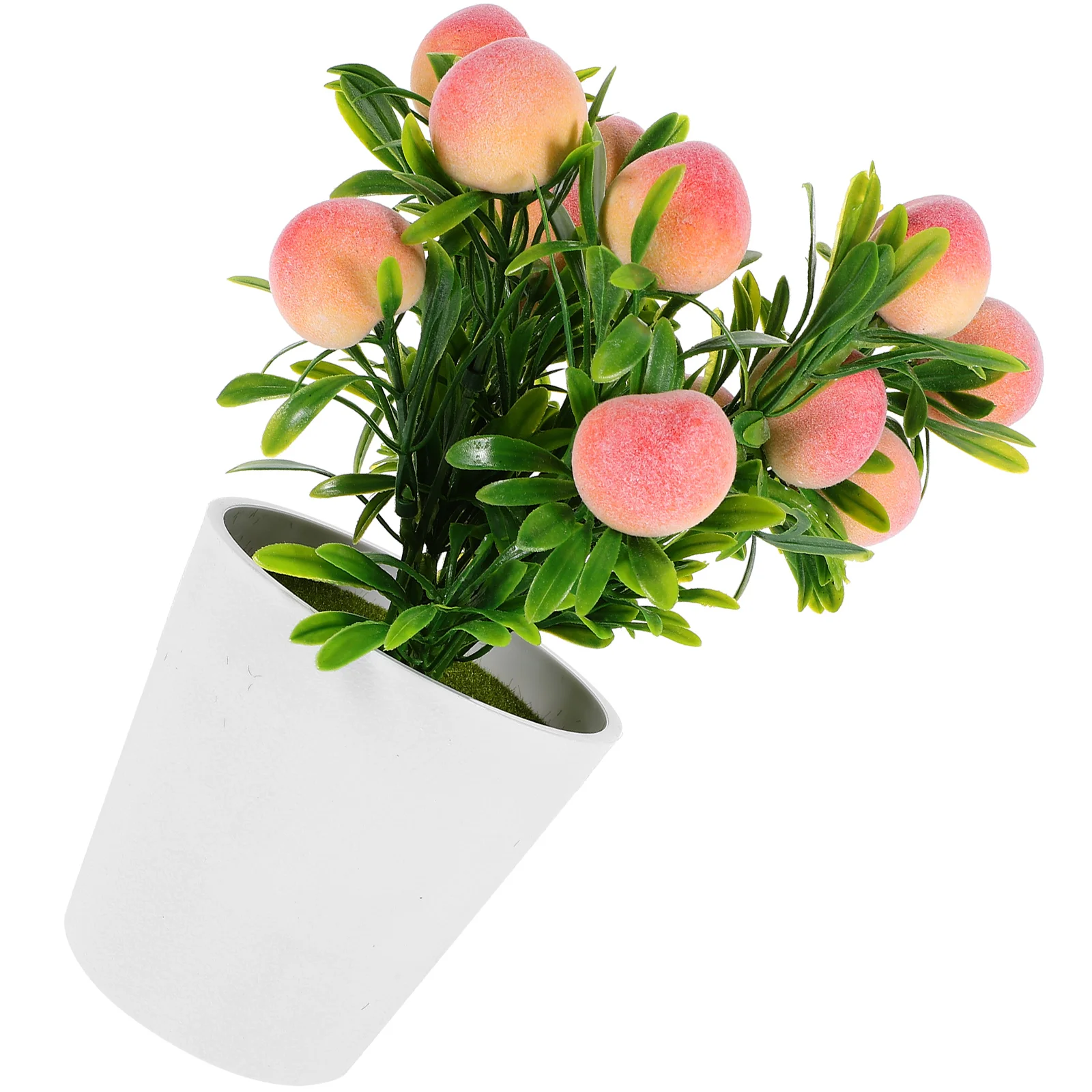 

Artificial Fruit Tree Bonsai Fake Green Plant Realistic Tabletop Decor For Indoor Home Office Desktop Centerpiece Potted