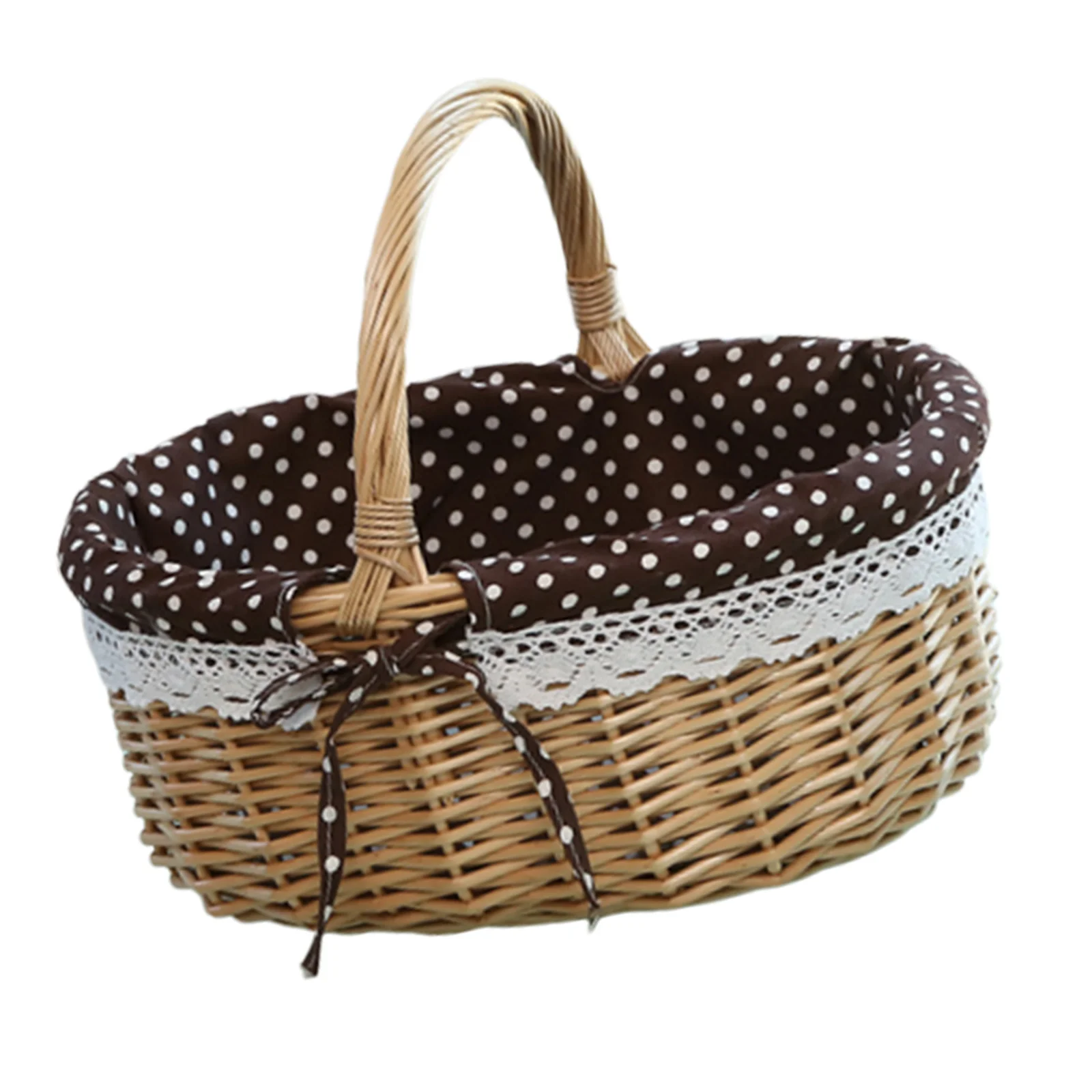 

Storage Basket Size S Coffee Linen Picnic Bag Wicker Handmade Fruit Bread Snack Gift Box Fruit Basket Snack Storage Box