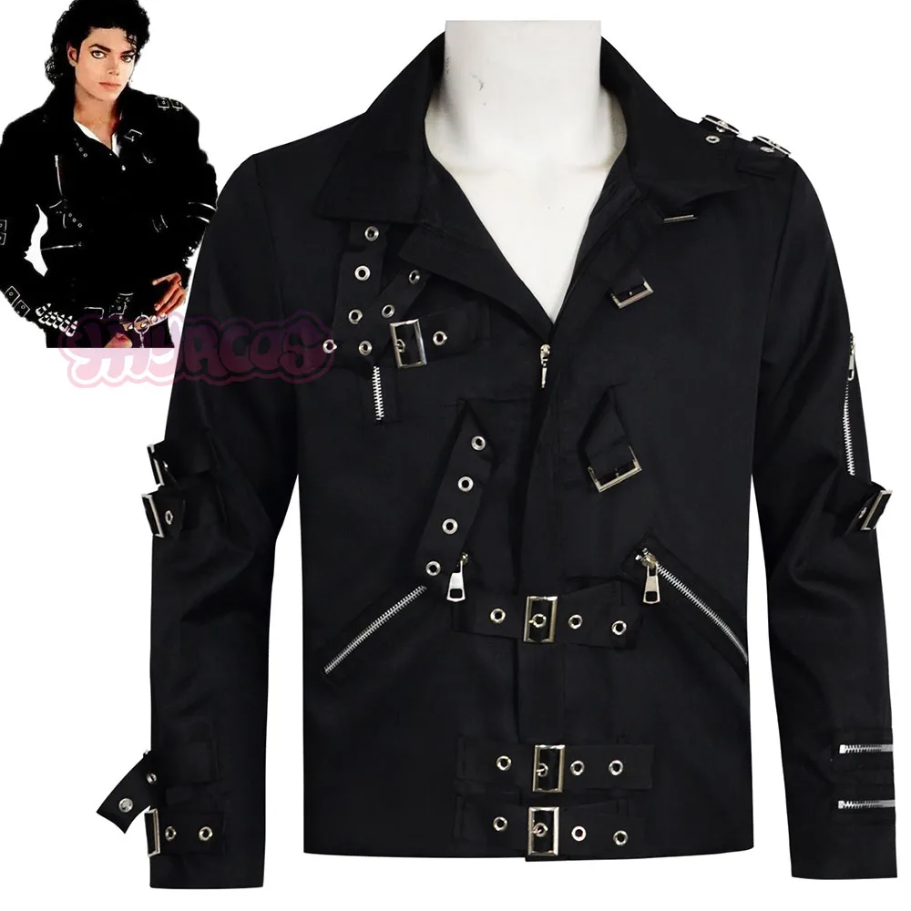 

Anime Michael Cosplay Costume Jacket Black Stretch Cotton Outwear Same Stage Punk Jacket Halloween Cosplay Women Men Michael