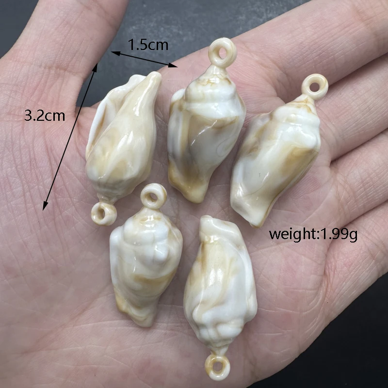 20pcs 10 Styles Classic Conch Shell Mini Pendant DIY Charm Making Women's Earrings, Jewelry Products, Plastic Accessories