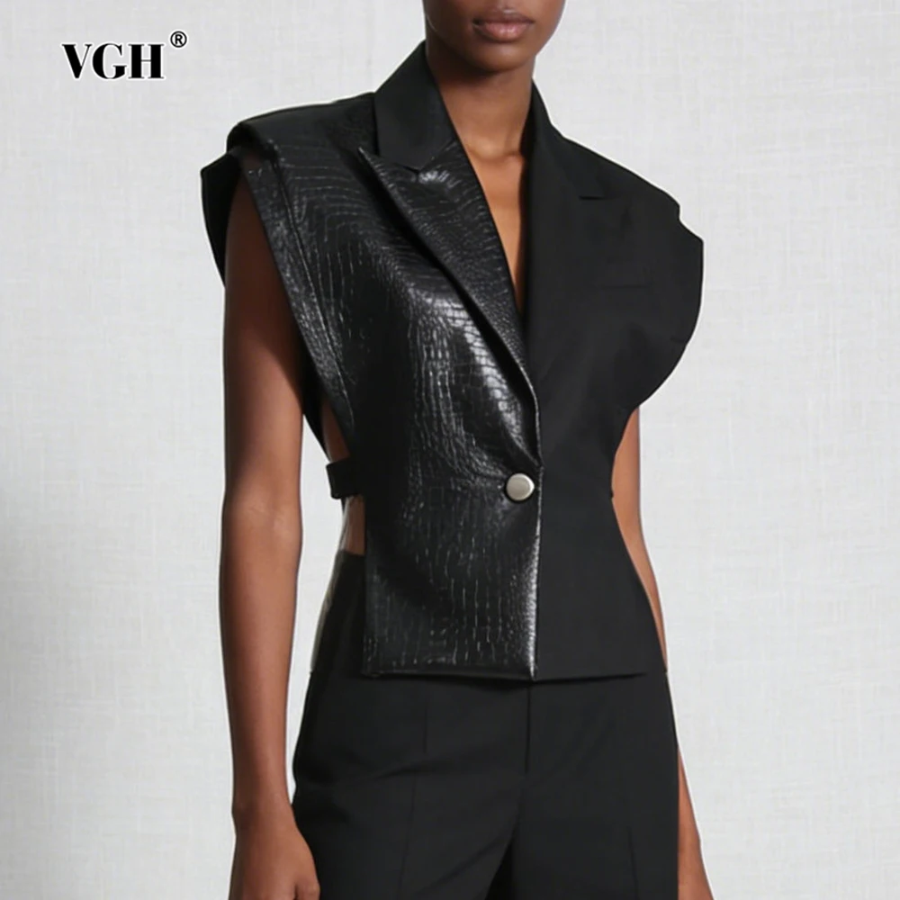 

Женские жилеты VGH Temperament Solid Trend с V-образным вырезом, без рукавов, летний дизайн, с пуговицами, модный стиль, новинка