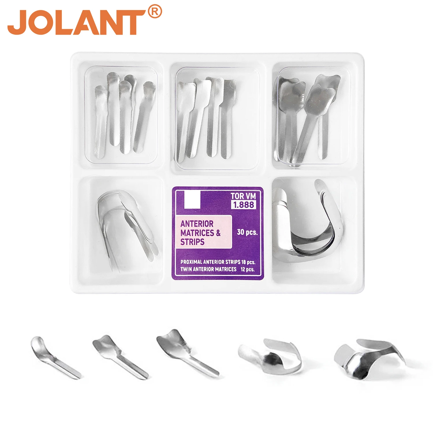 

JOLANT 30pcs/Box Dental Proximal Anterior Strips Kit Large Small Twin Anterior Matrices Matrix Systems