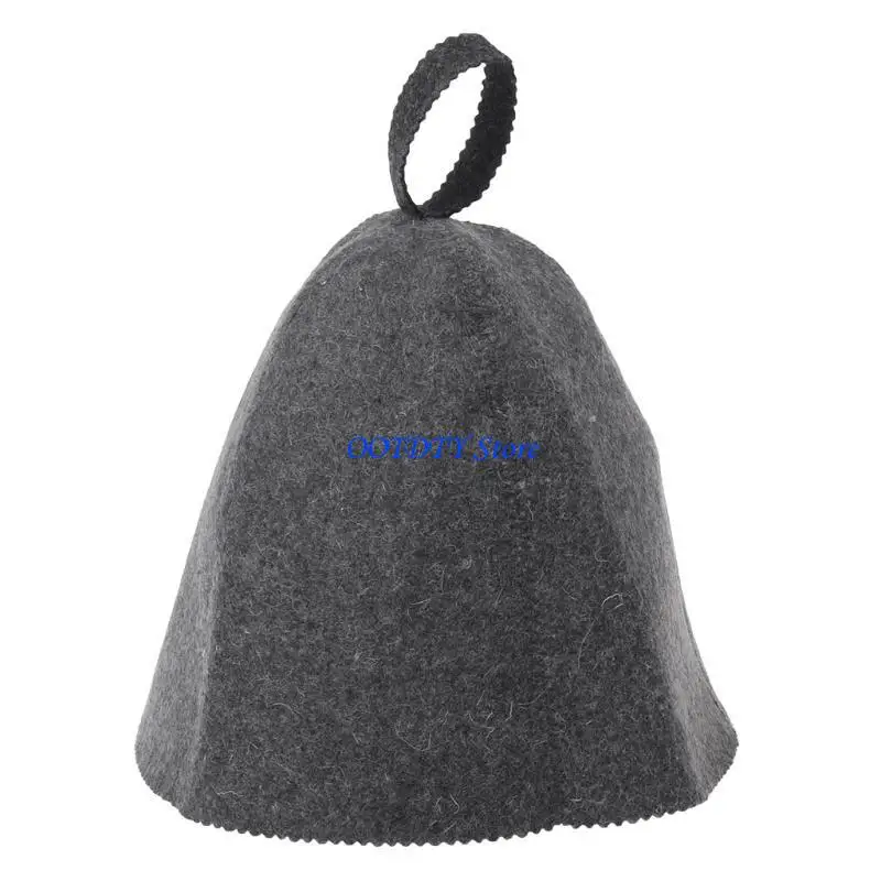 367A Wool Felt Sauna Hat Dark for Grey for Head Protective Hats Ornament Decor Supplies for Winter Keeping Warm Bath Accessor