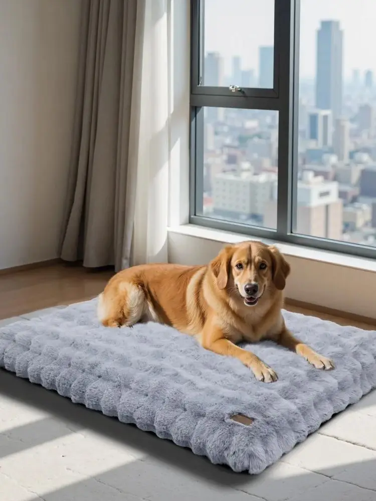 Ultra-Plüsch Hundebett Weiches Haustierkissen Große Hundematte Waschbare Matte für Welpen und Hundeboxen