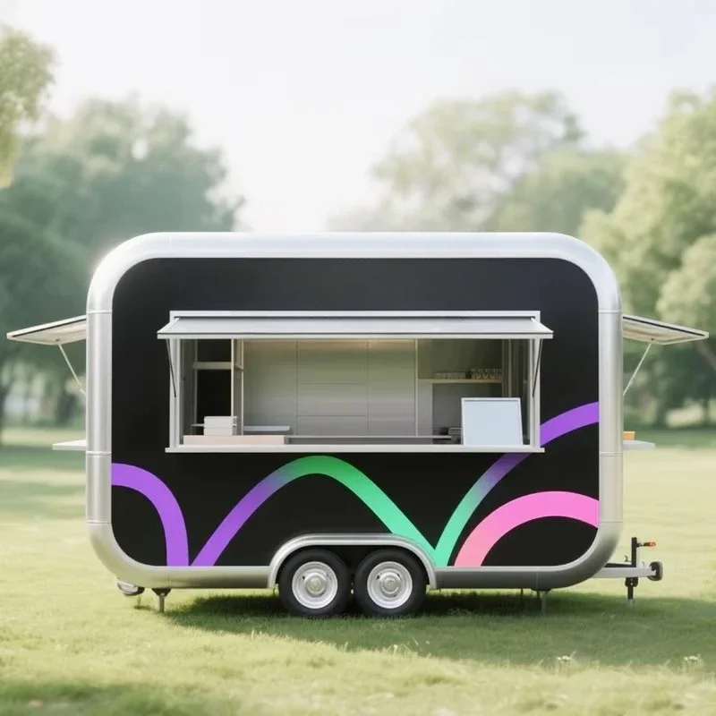 Outdoor Multifunctional Used Mobile Food Truck Fully Equipped Chicken Coffee Bar