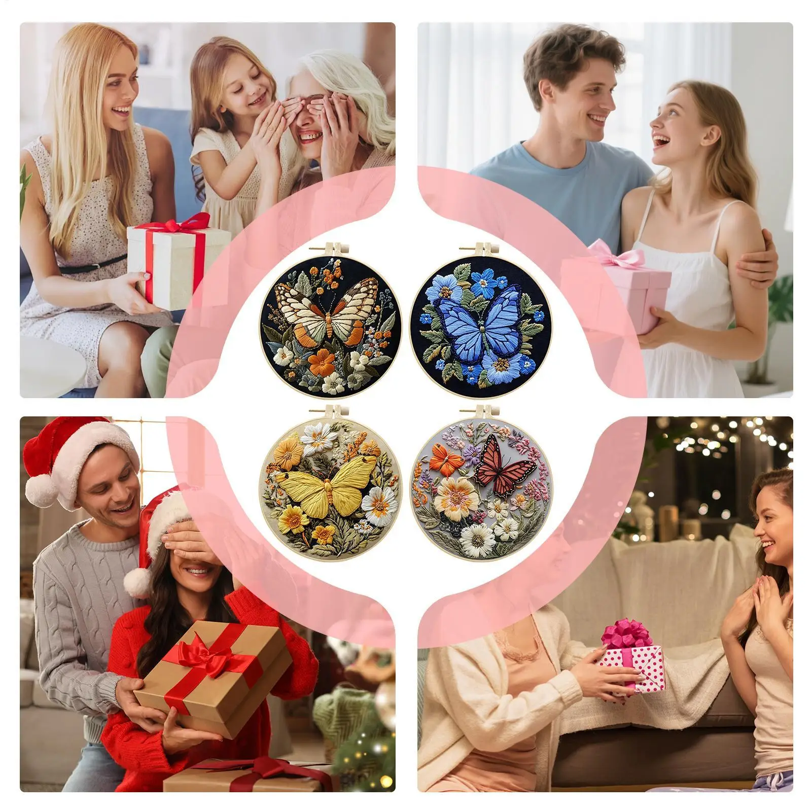 

Beginner Embroidery Kit Butterfly Colorful Ornament Embroidery Kit With Pattern For School Project Learning Entertainment