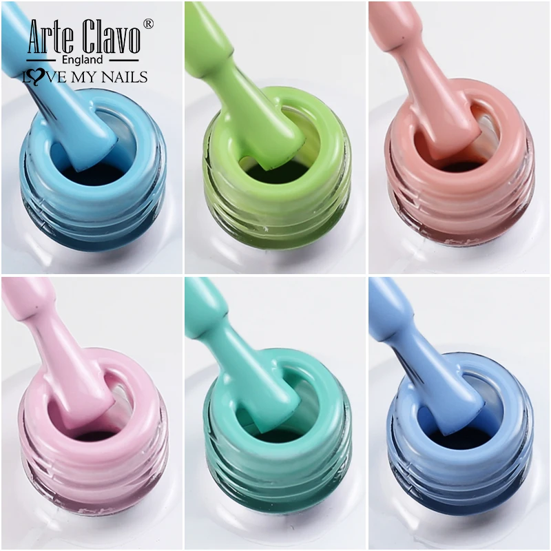 Arte Clavo เจลเล็บสีเขียว Vernis Primer Gel LED Vernis กึ่งถาวร UV เจลเล็บ Art 15ml Soak Off Base Top Coat