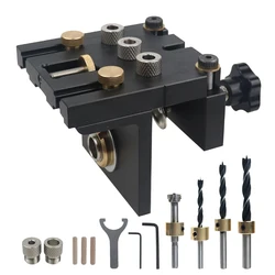 3 in 1 Ahşap Doweling Jig Kit Konumlandırma Klip Ayarlanabilir Delme Kılavuzu Zımba Bulucu Marangozluk Aletleri