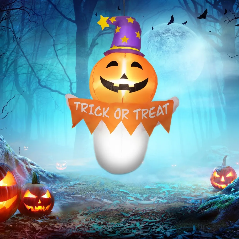 

Outsunny 3.4ft Inflatable Halloween Window Sticker Ghost, Yard Display