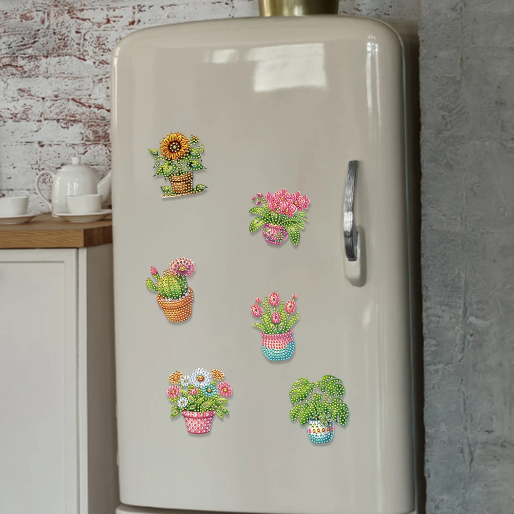 

6pcs 2D/flat Acrylic DIY Independence Day Design Diamond Art Fridge Magnet Kit Refrigerator Mailbox Home Decoration DIY Crafts