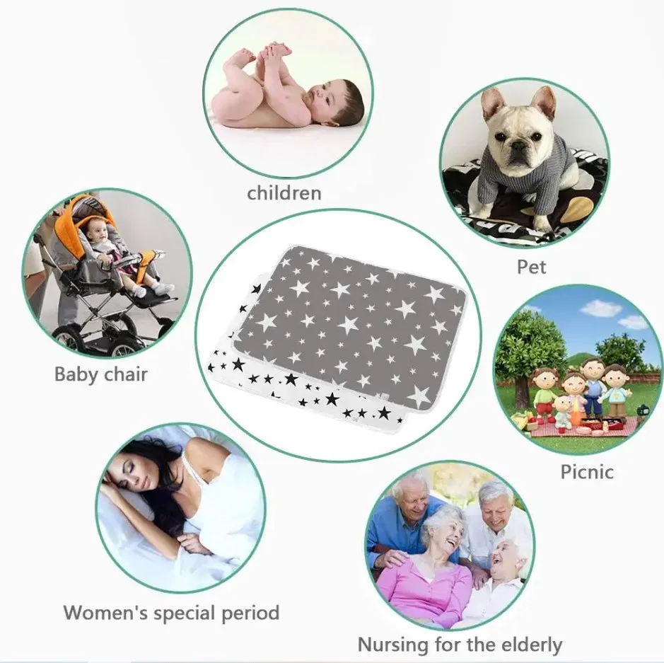 70*50CM  Waterproof Baby Diaper Changing Pad Multi Function Diaper Change Mat Washable Reusable Leak Proof Sanitary Mats