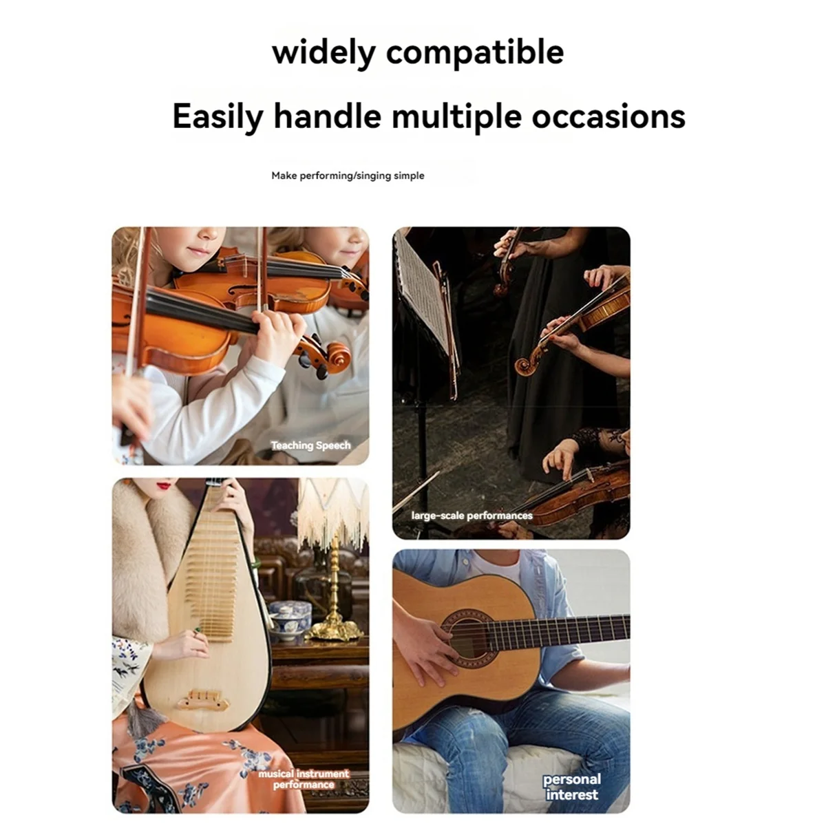 Violin Wireless Microphone Musical Instrument Microphone Stage Performance Audio Receiver and Transmitter Short Clip HGC