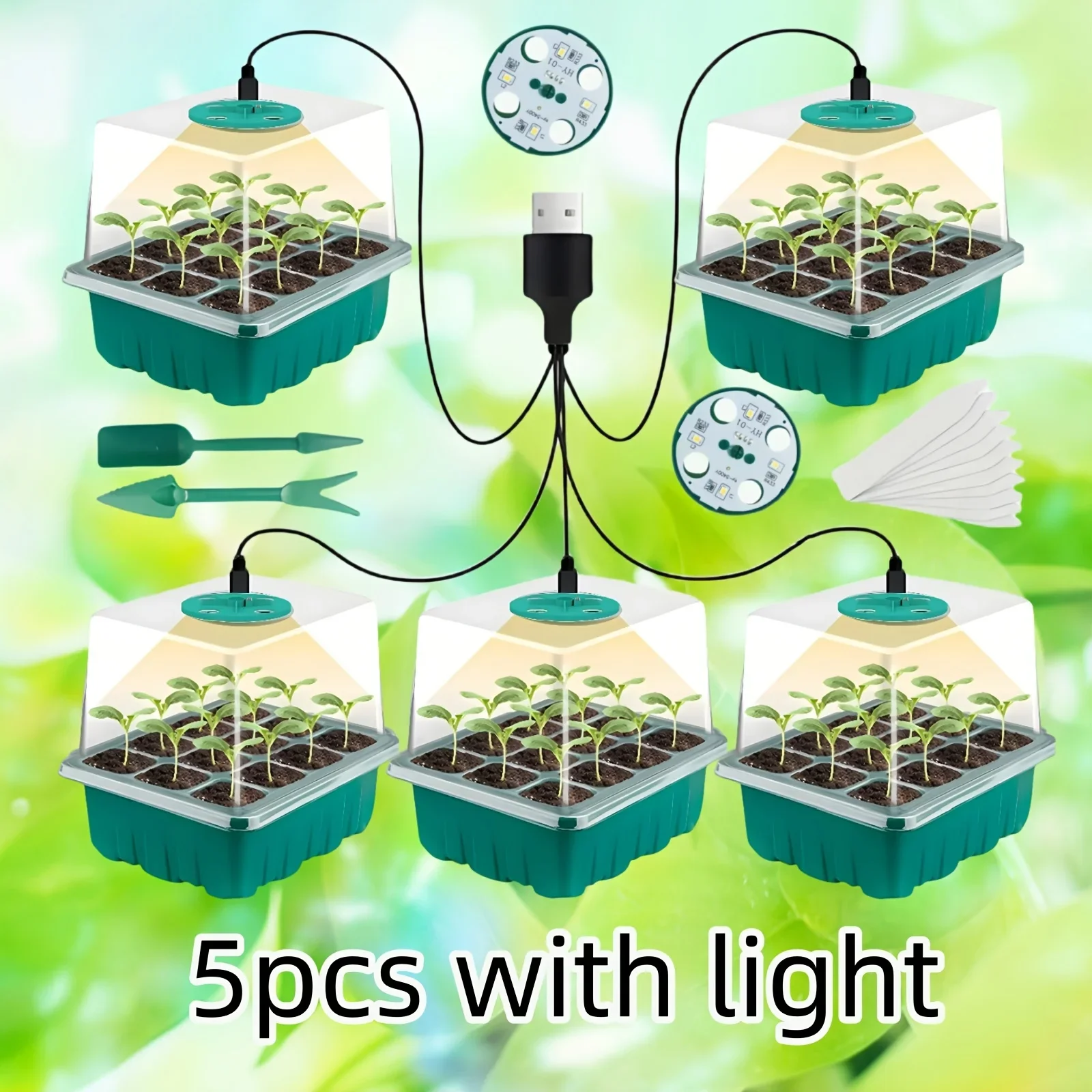 1/5PCS Grow Own Plants with This Complete Seed Starting Kit Includes ,Seedling Starter Trays ,Full Spectrum Plant Growth Lamps