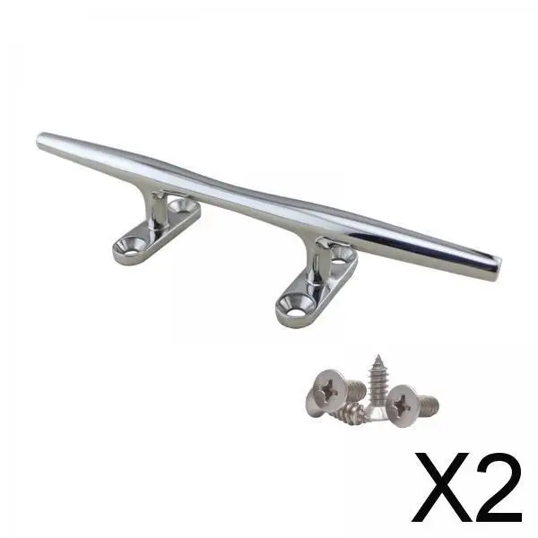 2xBoat Dock Cleat Durable Professional with 4 Installation Screws Marine Grade 5inch