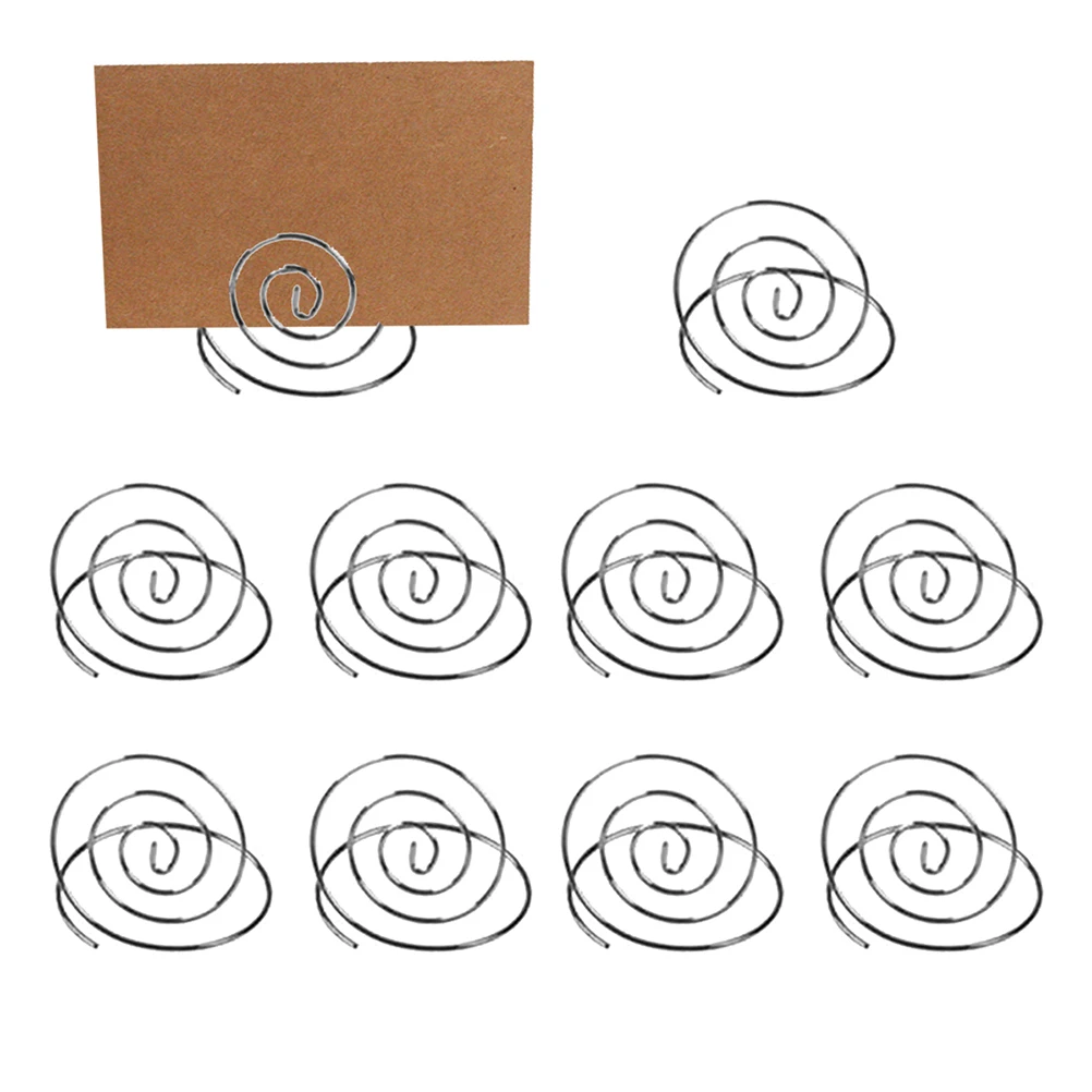 

10pcs Wrought Iron Thread Clip Card Holder Stand Desk Memo Decoration Wedding Bracket Photo Clips Note Clip Stand