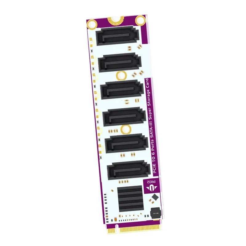 

JEYI SATA 3.0 Expansion Card 6Gbps M Key To SATA 3.0 Adapter, M. 2 To SATA 3.0 Adapter, 6 Ports