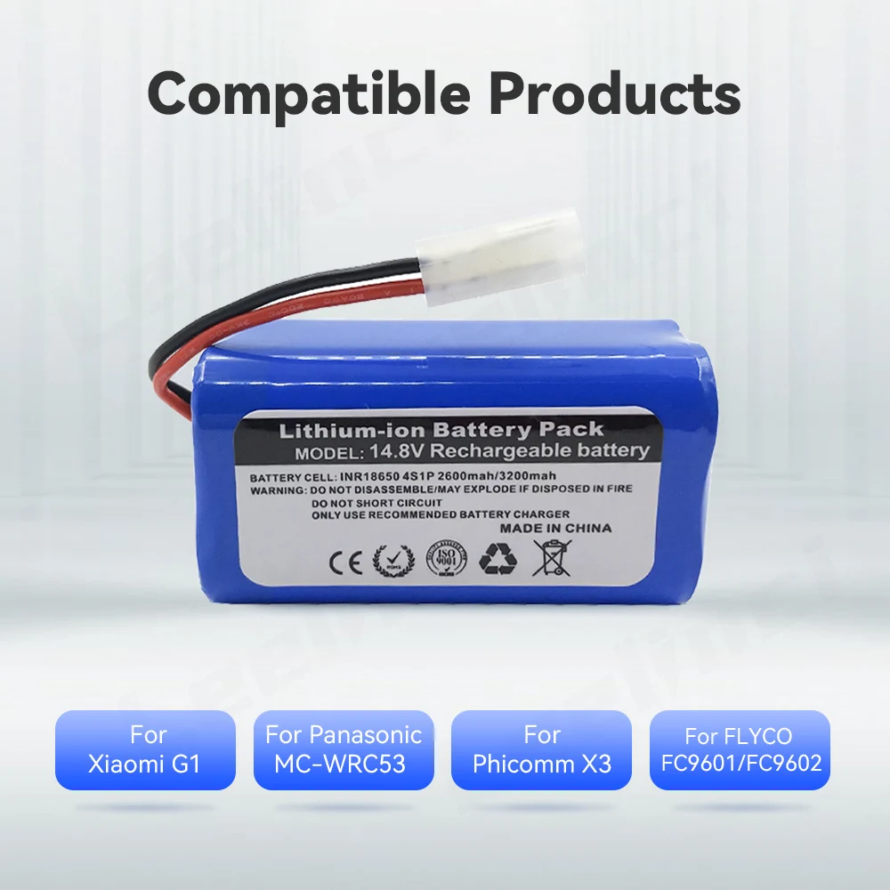 بطارية 14.8 فولت 3200mAh من Leelinci لروبوت شاومي G1 MI مكنسة كهربائية أساسية MJSTG1 روبوت المكنسة الكهربائية 18650 بطاريات ليثيوم