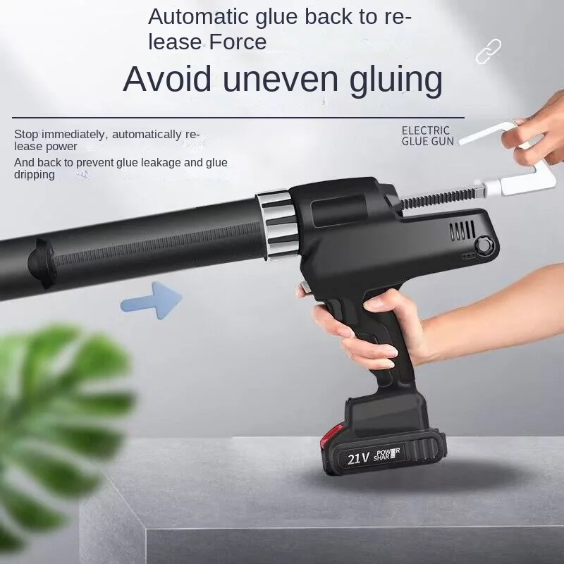 21V Electric Cordless Caulking Guns Portable Glass Hard Rubber Sealant Gun Handheld Rechargeable Glue Gun With Battery