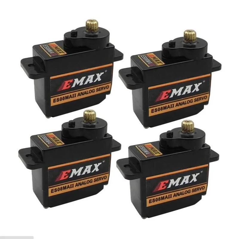 

4PCS EMAX ES08MA II Metal Gear Servo Torque 2kg With JR Plug for RC Helicopter Plane Airplane Aeromodelling