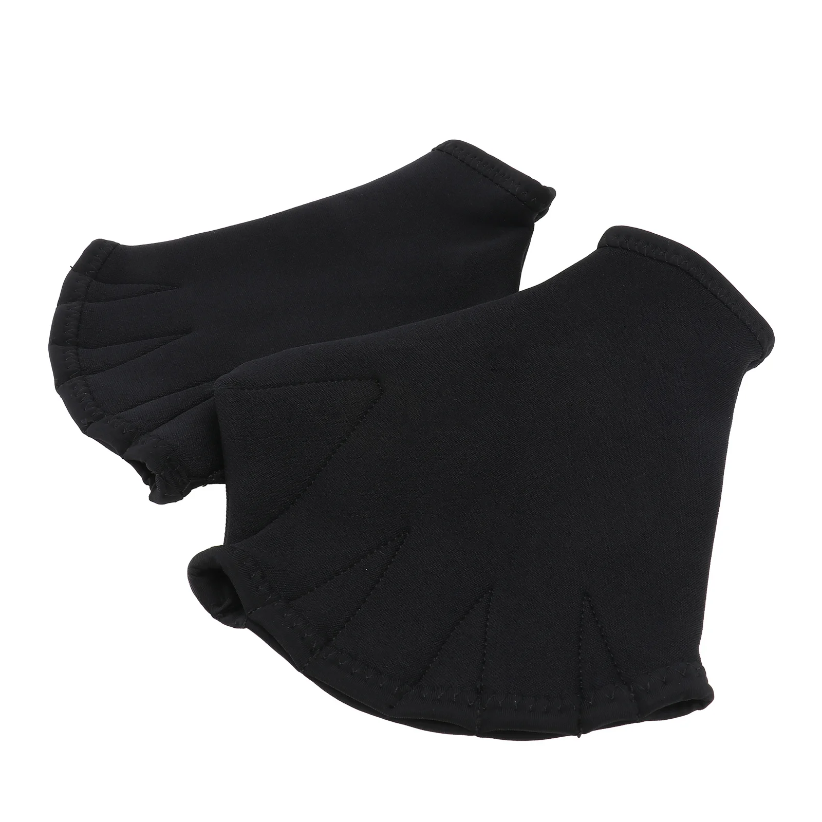 

1Pair Black Swimming Gloves Fingerless Webbed for Diving Training Soft Breathable Skin Friendly Gloves for Swimming