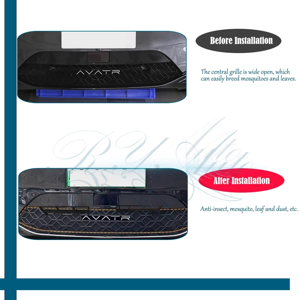 شبكة مصبغة السيارة لـ Avatr 11 2022 2023 2024 2025 2026 المصد الأمامي المضاد للغبار حماية مصبغة الديكور منصات اكسسوارات السيارات