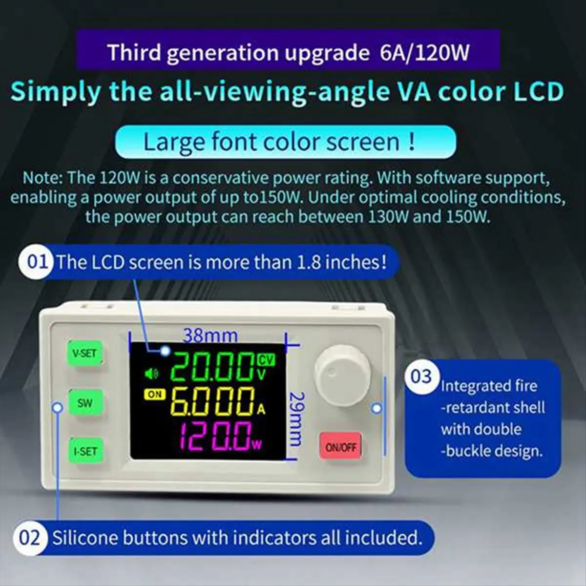 Goodprice SK120X CNC DC Regulated Power Supply+WIFI Module DC-DC Step Up/Down Bench 6-36V to 0-36V 120W USB Stabilized Converter