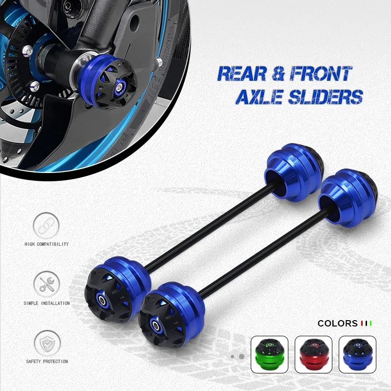 

Motorcycle Front Rear Axle Fork Wheel Protector Crash Sliders Falling Protection Pad For MT09 FZ09 MT-07 MT07 FZ07 2014-2025