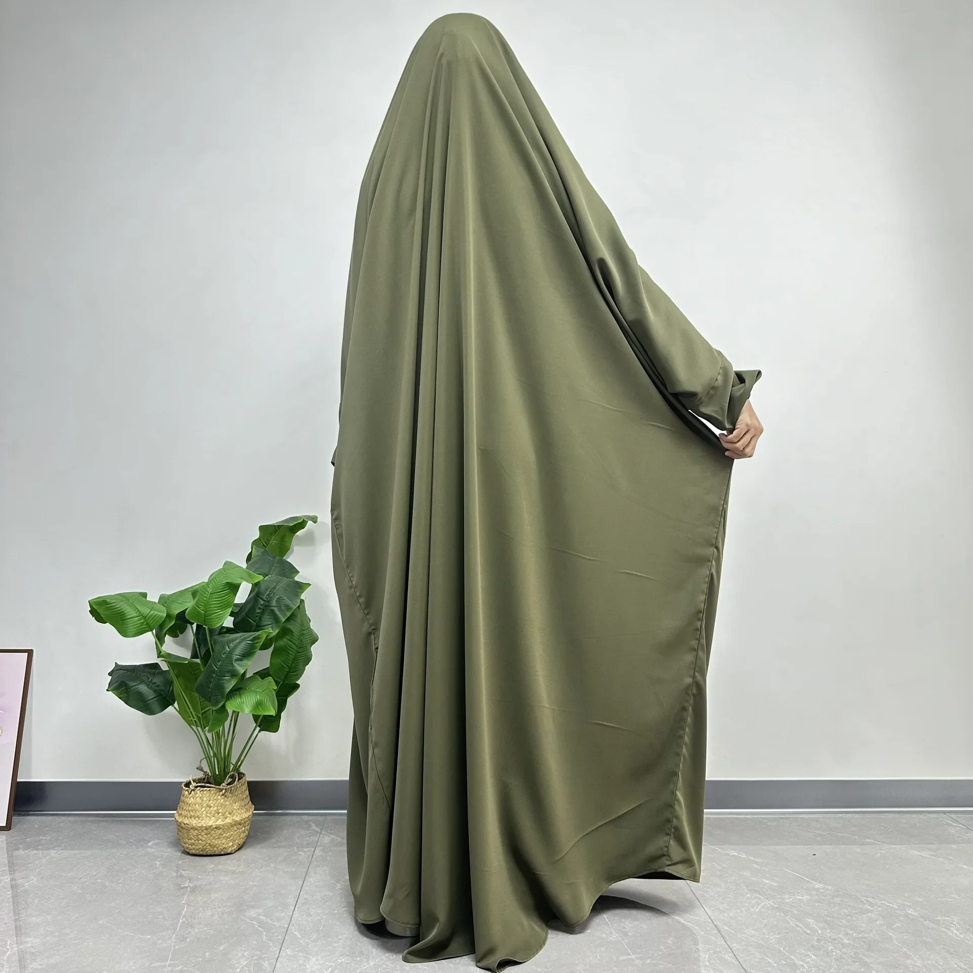 One Piece Prayer Outfit Muslim Women Prayer Garment Abaya Overhead Robe Hijab Dress Prayer Dress Scarf Hajj Islamic Clothes