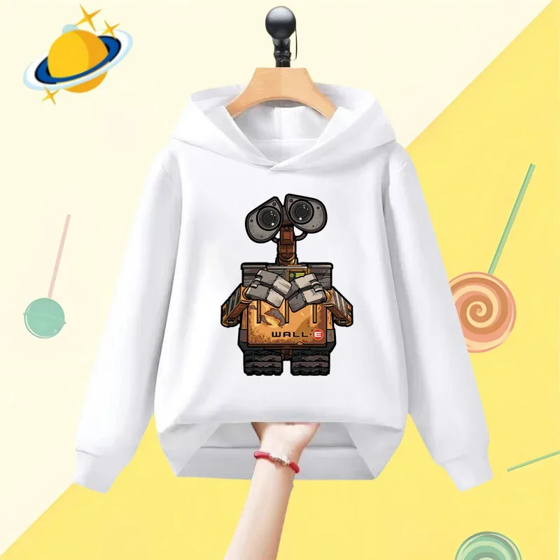 Anime Robot Wall-E Kids Hoodie Harajuku cartoon print Autumn/Winter long-sleeved sweatshirt Boys girls Kawaii casual top