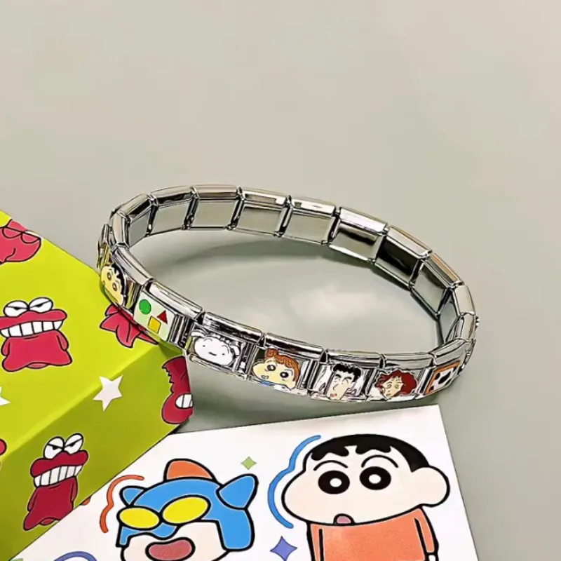 Neues Kawaii Crayon Shin-chan Armband Anime Cartoon Animation Peripherie DIY Spleißen Paare Freundinnen Geburtstagsgeschenk Armband