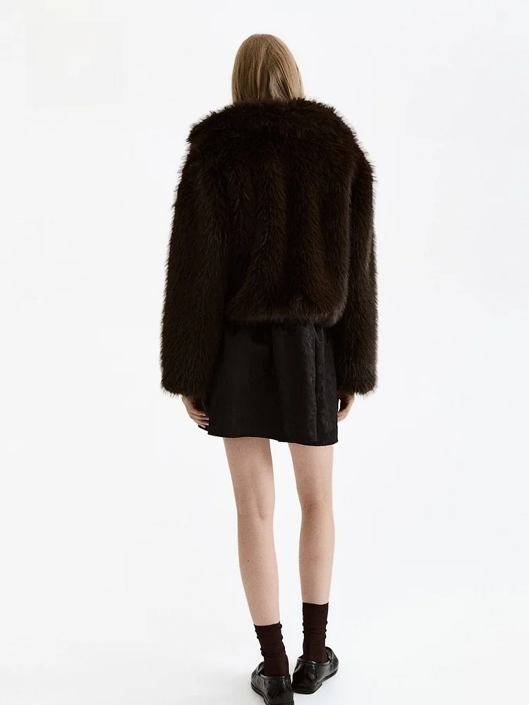 Prendas de abrigo cálidas para mujer, abrigo ort de piel sintética, corte holgado, para exteriores, invierno, Jaet HM 228430, fibra de poliéster, informal