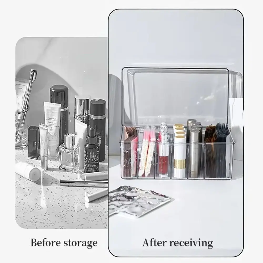 

Acrylic Eyelash Tool Storage Box Multi-Purpose Transparent Eyelash Extension Tweezer Case Large Capacity With Lid