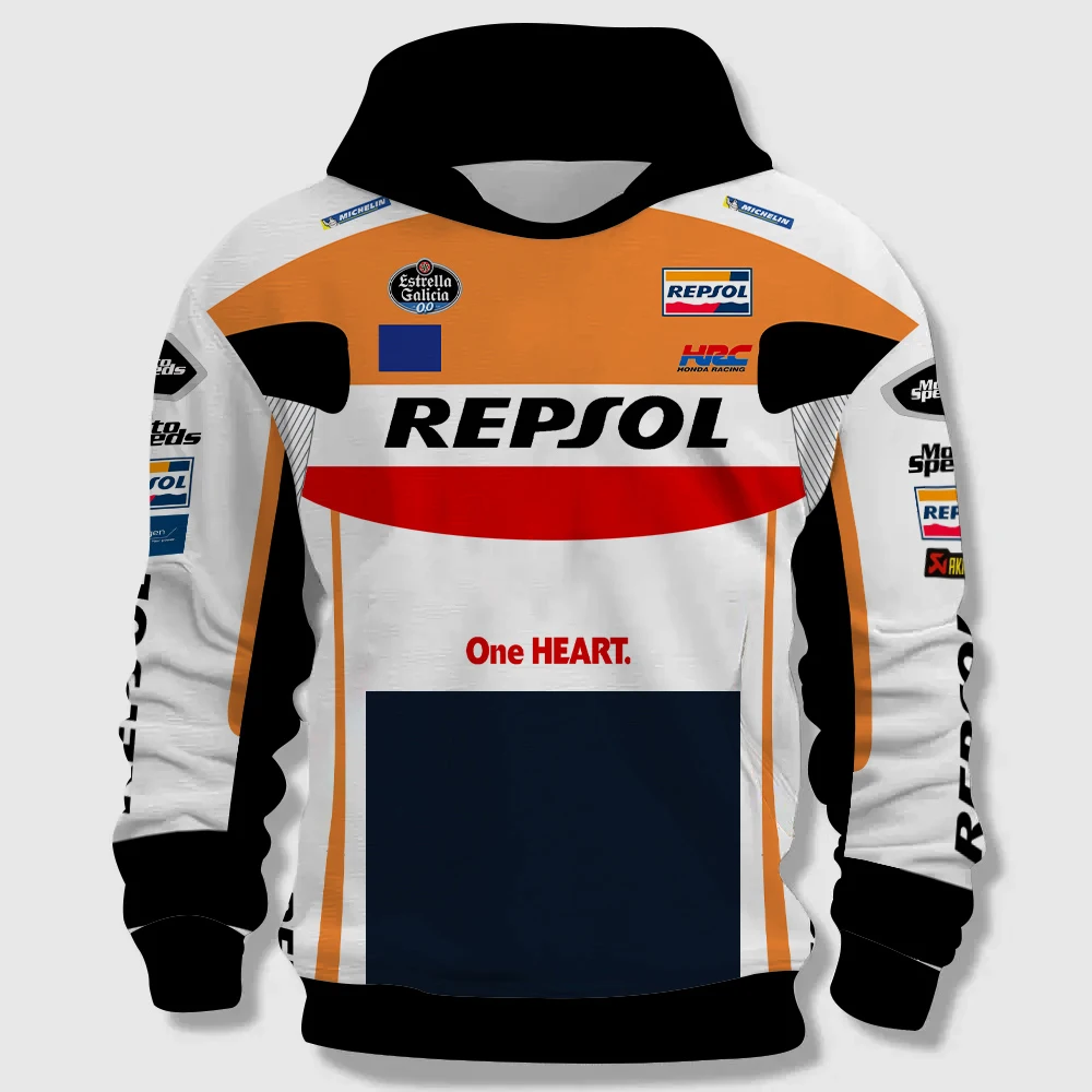 New MOTO GP REPSOL Joint Fleet Oversized Men's Hoodies Hot Selling 2024 Motorcycle Quick Drying Breathable Cycling Wear Pullover