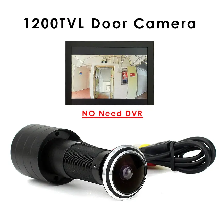 SMTKEY 160Degree Wide View 1200TVL Color Video CCTV Camera with Fisheye Lens for Door outside Monitoring No need DVR