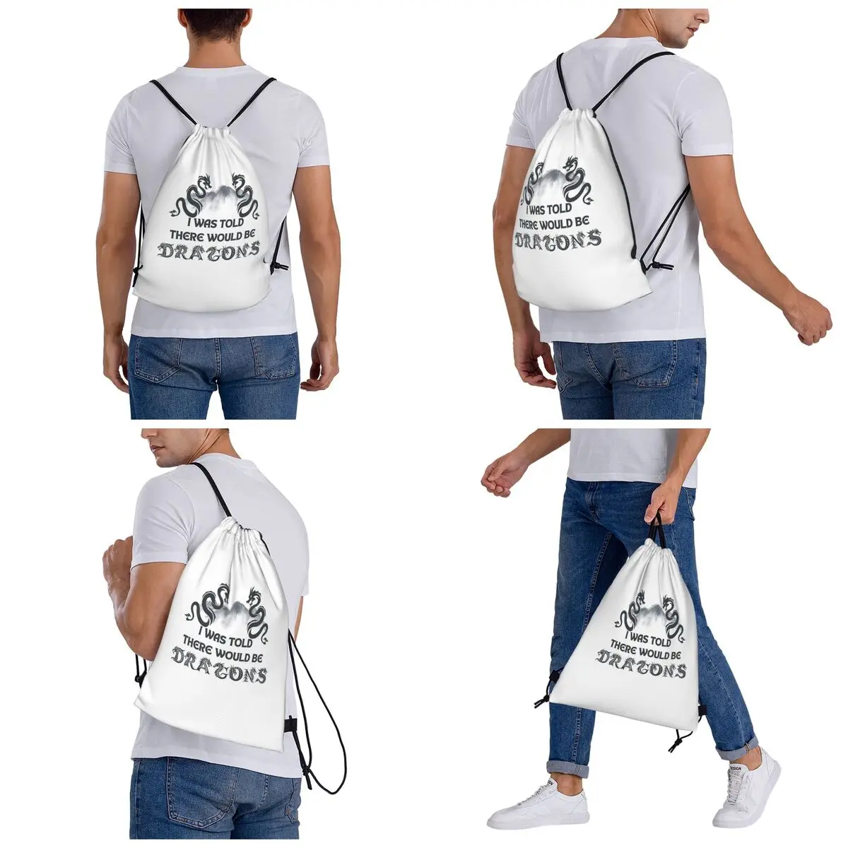 I Was Told There Would Be Dragons Backpacks Fashion Drawstring Bags Sports Bag Book Bags for Travel School
