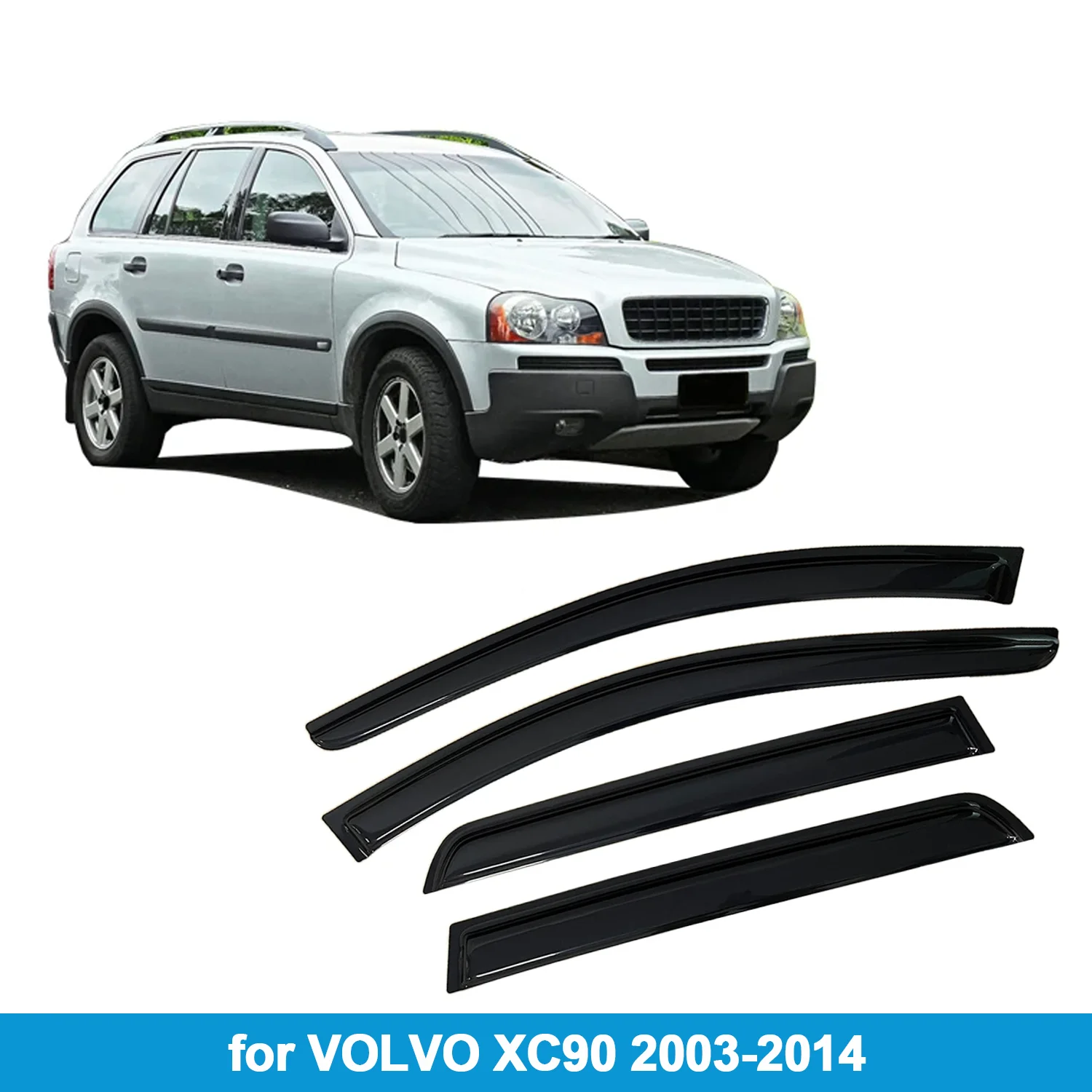 

Оконный козырек для VOLVO XC90 2003-2014, защита от дождя, боковой дефлектор, защита от атмосферных воздействий, лента для наружного крепления