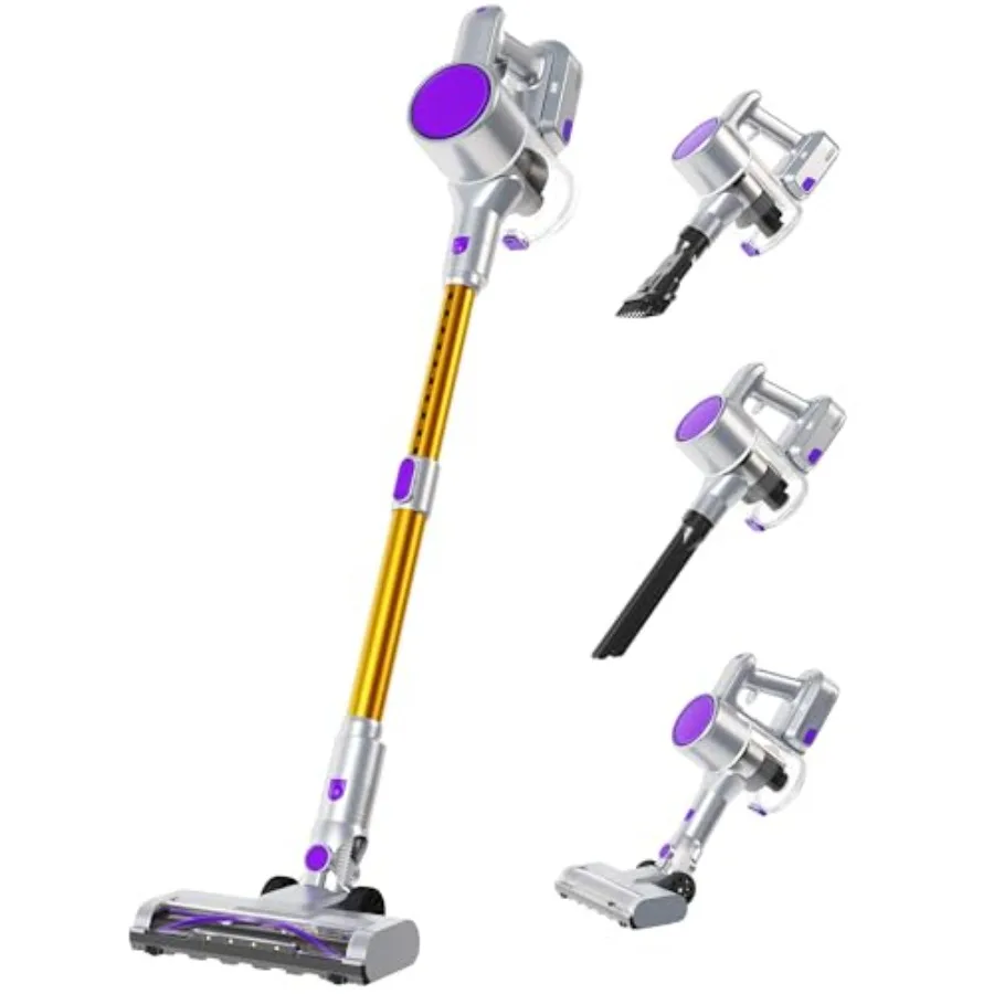 

Cordless Vacuum Cleaner, Removable Stick Vacuum with LED Touch Screen, Self-Standing, 35Mins Runtime, Lightweight Handheld for