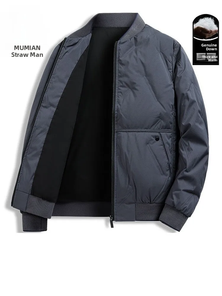 

Thiened down Cotton Jaet Men's Winter Warm Coat Windproof Cold-resistant Baseball Collar Outerwear Long Sve Zipper Clo...
