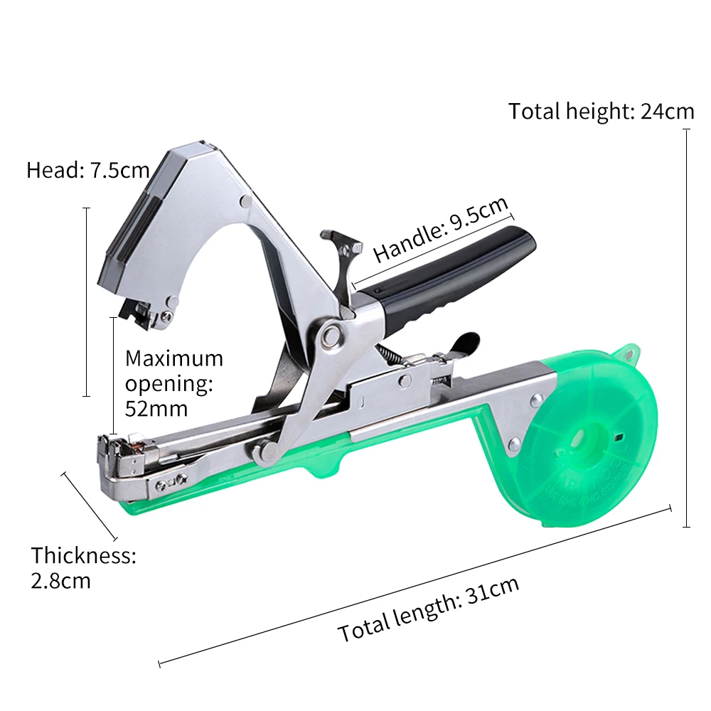 Juego de máquinas de encuadernación de cultivos, herramientas de jardín, máquina de atado manual de correas, máquina de ramas de uva, cinta, clavos,